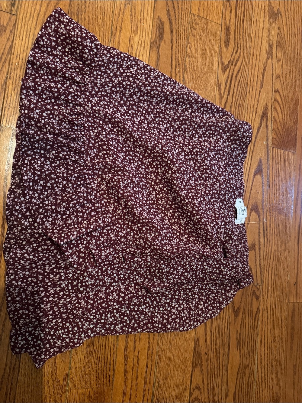 Hollister Burgundy Floral Mini Skirt